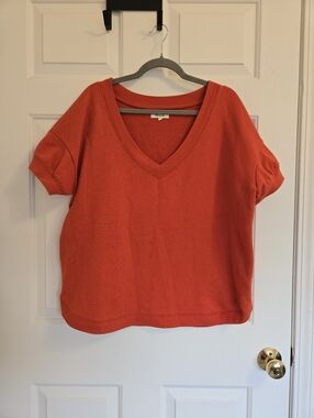 Madewell Womens Resourced French Terry Orange Sweatshirt Tee Size XL